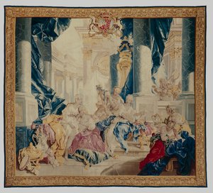 Psique exibindo seus tesouros para suas irmãs, 1744-46 (lã e seda) de François Boucher