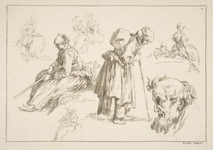 Folha de esboços, 1753. de François Boucher