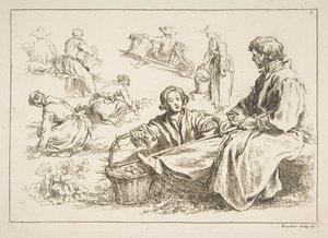 Folha de esboços, 1753. de François Boucher