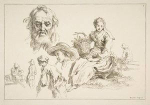 Folha de esboços, ca. 1735 de François Boucher