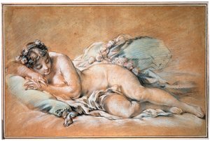 Jovem adormecida, 1758. de François Boucher