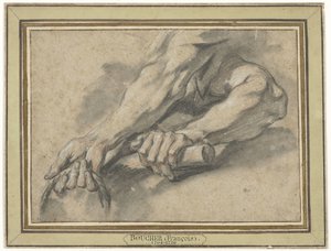 Estudos de dois antebraços de François Boucher