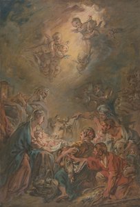 A Adoração dos Pastores, . de François Boucher
