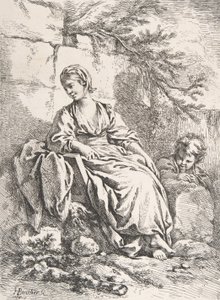 A jovem descansando, 1756. de François Boucher