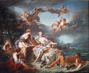O rapto da Europa - Óleo sobre tela de François Boucher