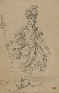 Tithonus. Figurino da ópera Titon et lAurore, de Jean-Joseph de Mondonville, 1763. de François Boucher