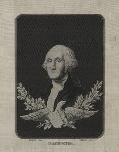 George Washington, c.1876 (seda tecida em jacquartão sobre tapete de papel com decoração em folha de liga de cobre) de François Carquillat