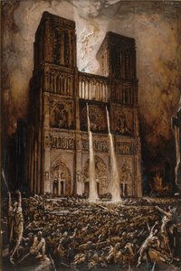 Ataque a Notre-Dame. O Corcunda de Notre-Dame de Victor Hugo, ca 1877. de François Chifflart