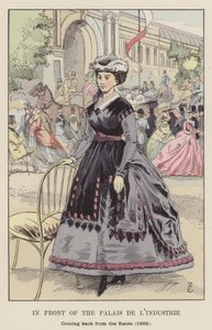 Em frente ao Palais de lIndustrie, voltando das corridas, 1866 de François Courboin