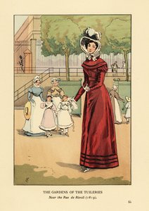 Mulher passeando nos Jardins das Tuileries, perto da rue de Rivoli de François Courboin