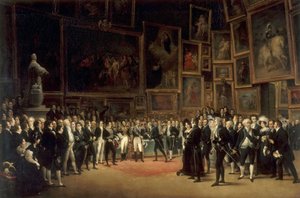 Charles X Distribuindo Prêmios para Artistas Exibindo no Salão de 1824 no Louvre