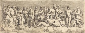 A Admissão de Psique ao Olímpia de François Perrier after Raphael
