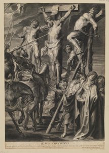 Cristo na cruz entre os dois ladrões de François Ragot