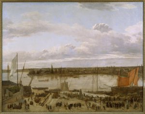Vista do porto de Nantes de François Sablet