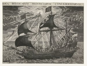 O Navio de Estado, 1620
Alegoria do feliz estado do país após o Sínodo de Dordrecht
Idea Belgicarum Provinciarum Confaederatarum (título sobre o objecto) de François Schillemans