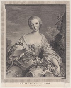 Retrato de Louise Henriette de Bourbon Conti como Flora, 1766-1805. de François Voyez