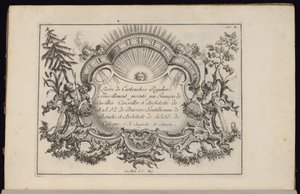Cartouche with Sun and Four Winds, Livre de Cartouches Reguliers (Livro de Cartouches Regulares) de François de Cuvilliés the Elder
