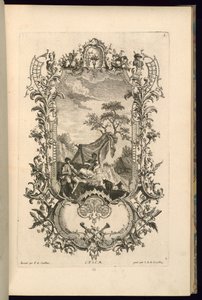 Design para Cartouche com Compartimentos Grandes e Pequenos de François de Cuvilliés the Elder