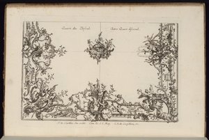 Dois quartos de um teto, novo livro de tetos irregulares de François de Cuvilliés the Elder