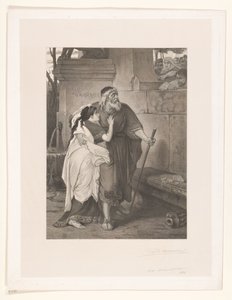 Édipo cego liderado por Antígona de François de Meersman (signed by artist)