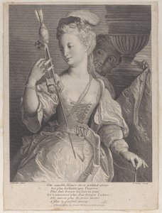 Jovem fiação de fio para uma flecha, 1686-1741. de François de Poilly