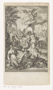 Alegoria da vitória da Macedônia Título da página: Marcus Iunianus Iustinus e Abraham Gronovius, Iustini Historiae Philippicae, 1719