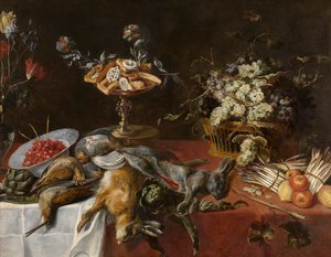 Natureza morta (óleo sobre tela) de Frans (attr. to) Snyders or Snijders
