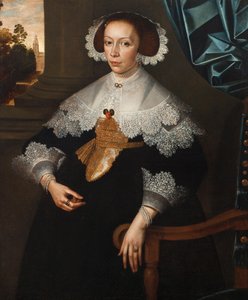 Retrato de Florence-Marguerite de Renesse-Warfusée, Condessa de Grimbergen, 1641 (par de 3114329) de Frans Denys