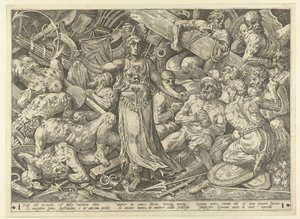 Victoria rodeada de prisioneiros e troféus de Frans Floris (I)