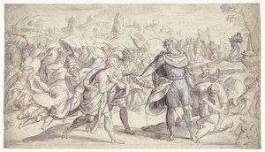 Josué envia mensageiros a Ai História de Josué (título da série) de Frans Francken (I)