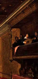 Detalhe dos músicos de Salomé Apresentando a Cabeça de São João Batista ao Rei Herodes de Frans Francken