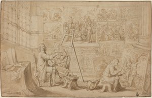 Estúdio de um artista [reto] de Frans Francken the Younger