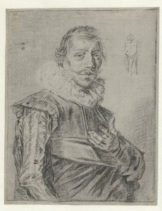 Retrato de um jovem com a mão estendida de Frans Hals (manner of)