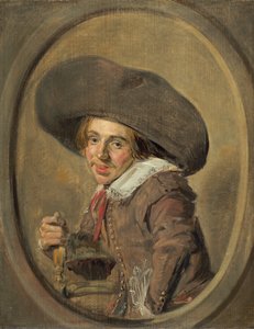 Um jovem com um chapéu grande de Frans Hals