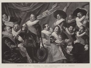 Banquete dos oficiais dos Arquebusiers de St George de Frans Hals