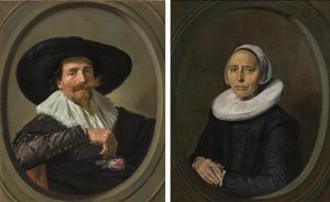 Frans Hals - Casal Pieter Dircksz Tjarck e a sua mulher l20022-b668k-pendentes de Frans Hals