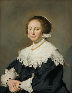 Alemão: Bildnis einer Frau Retrato de uma Mulher de Frans Hals