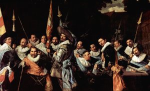 Reunião dos Oficiais e Sargentos da Guarda Cívica de Calivermen de Frans Hals