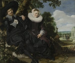 Retrato de um casal, provavelmente Isaac Abrahamsz Massa e Beatrix van der Laen, c.1622 (óleo sobre tela) de Frans Hals