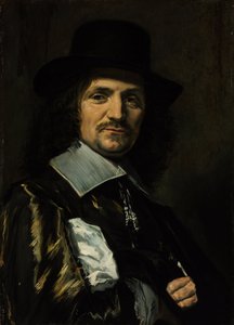 Retrato do pintor Jan Asselyn (Asselijn ou Asselin) (1610-1652) - Peinture de Frans I Hals(1581-1666) - 1650s - Óleo sobre madeira - 64,5x46,3 - Szepmuveszeti Muzeum, Budapeste de Frans Hals