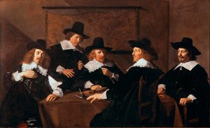 Os Regentes do Hospice Saint Elizabeth of Haarlem Painting de Frans Hals (ca. 1580-1666) 1641 Sun. 252x153 cm Haarlem, Frans Hals Museum Holland de Frans Hals
