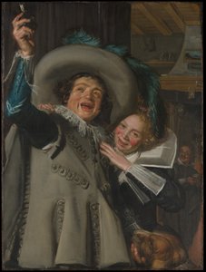 Jovem e mulher numa estalagem de Frans Hals
