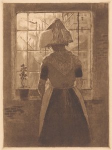 Garota da Zelândia na frente da janela de Frans Hermesdorf