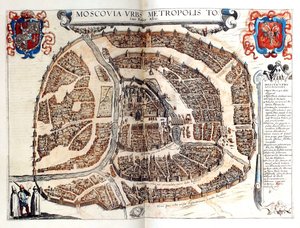 Mapa de Moscou, 1572 de Frans Hogenberg
