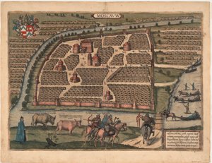 Mapa de Moscou do século XVI De: Civitates orbis terrarium, 1575