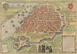 Vista de Antuérpia, 1572-94. Criadores: Frans Hogenberg, Simon Novellanus. de Frans Hogenberg