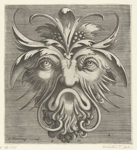 Máscara com barba com cachos Pourtraicture ingenieuse de plusieurs facons de masques… (título da série) de Frans Huys