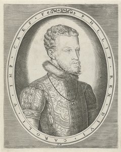 Retrato de Carlos V de Habsburgo ou Filipe II de Espanha Retratos de reis, rainhas, príncipes e princesas (título da série) de Frans Huys