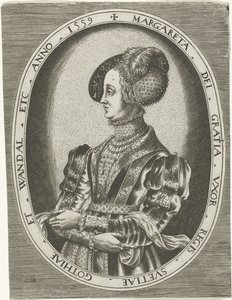 Retrato da Rainha Margaret Leijonhufvud da Suécia
Retratos de reis, rainhas, príncipes e princesas (título da série) de Frans Huys