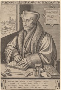 Erasmo de Roterdã de Frans Huys after Hans Holbein the Younger